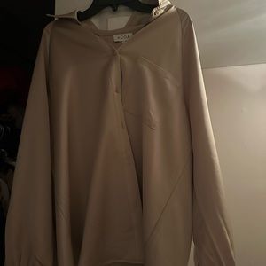 High end satin gold button up  top  size small